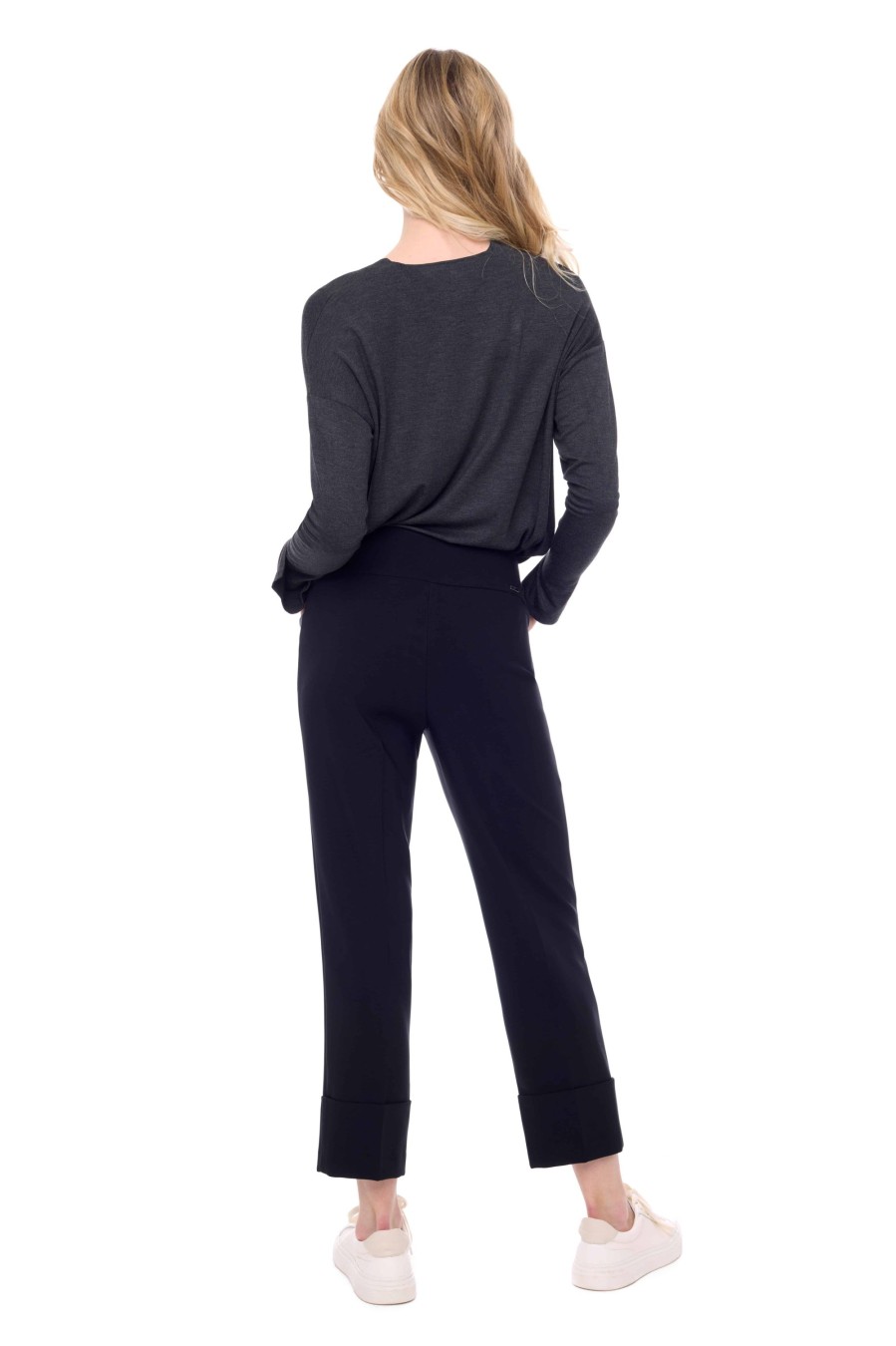 Pants uppants | Solid Cuffed Palermo Crop Pant