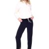 Pants uppants | Solid Palermo Side Slit Full-Length Pant Black